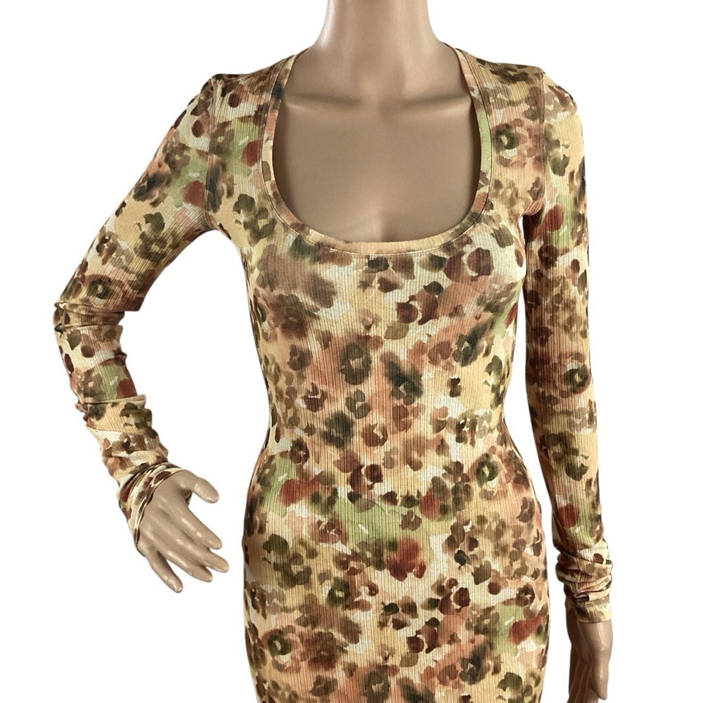 Nanushka Cathleen Watercolor Animal Print Mini Dress Long Sleeve XS - Picture 2 of 7